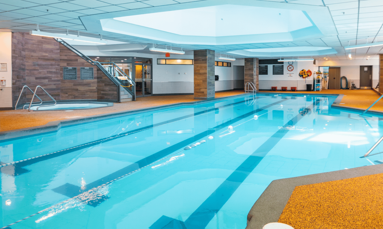 Indoor saltwater pool at One80five.